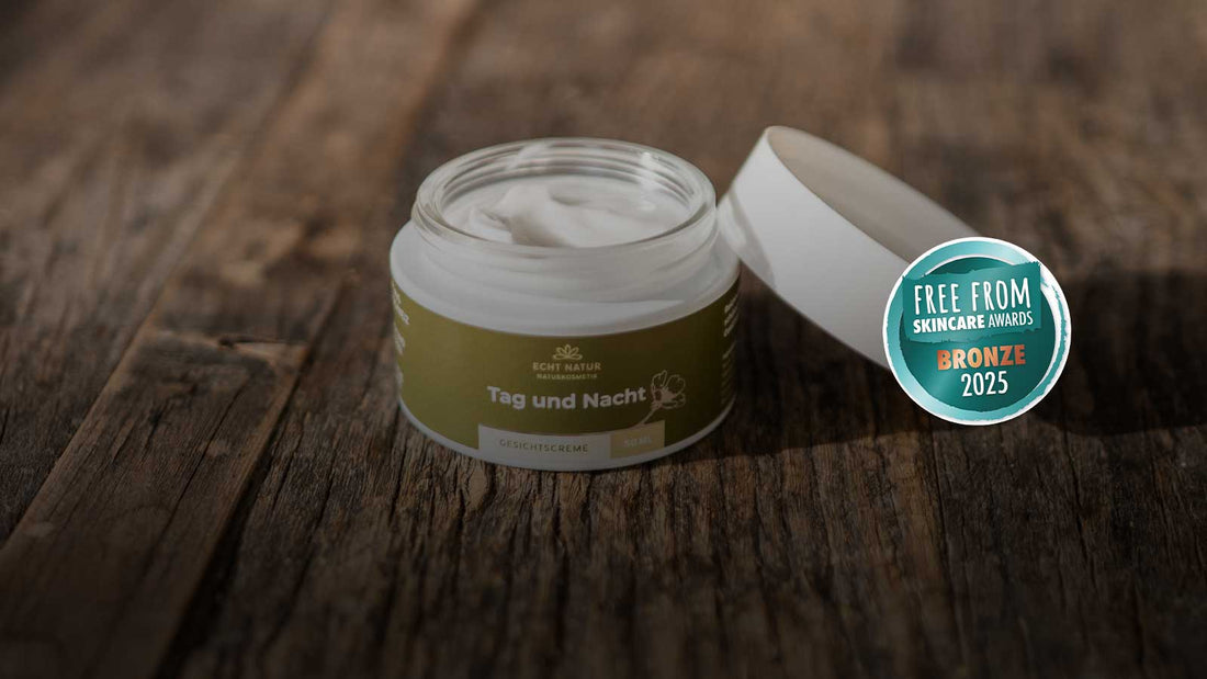 Bronze an den Free From Skincare Awards für unsere Tag und Nacht Gesichtscreme!